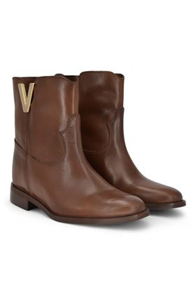 Tronchetto donna in pelle colore cuoio. J HERO | 2767-MARRONE